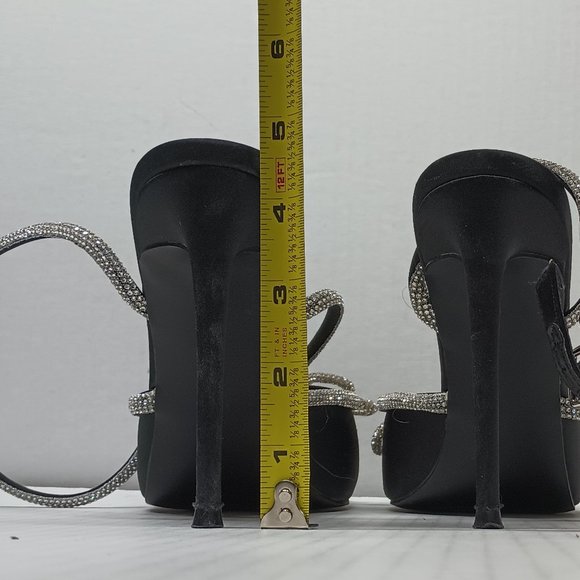 Steve Madden Viable Black with Rhinestones 4.5 inch High Heels - Picture 7 of 9